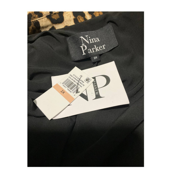 Nina Parker PRINTED BLAZER COLOR: Cheetah Brown SIZE: 2X NWT - Picture 7 of 11
